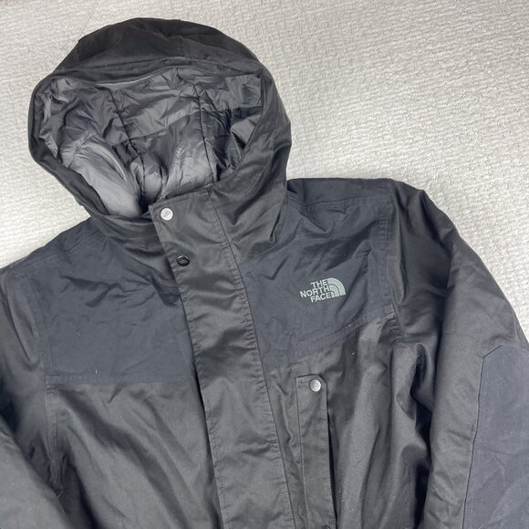 The North Face Men Sz L Hyvent heavyweight Coat Jacket Parka Black (Read) - Picture 2 of 16